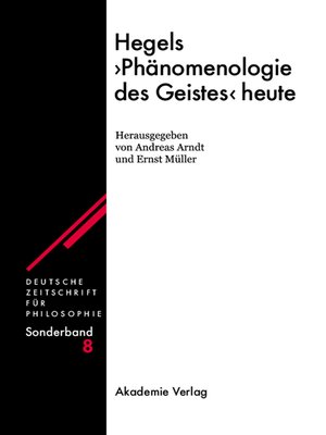 cover image of Hegels "Phänomenologie des Geistes" heute